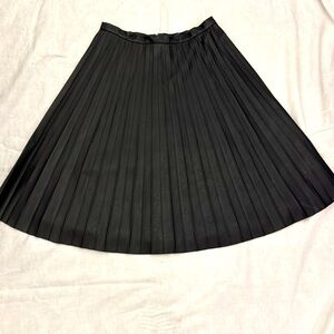 J. Crew Black Pleated Midi Skirt